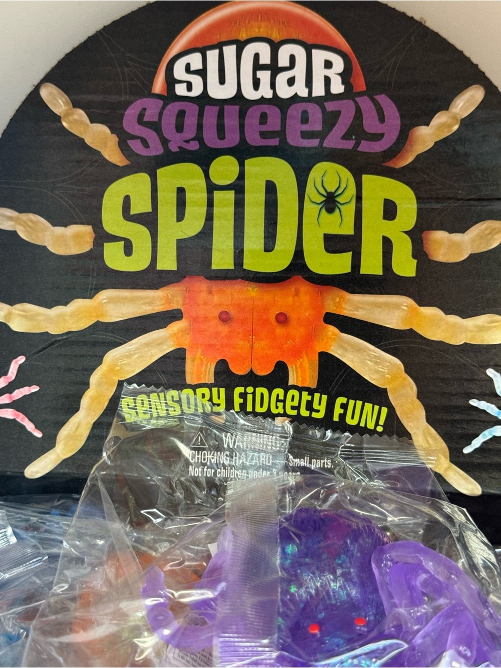 Orange Spider Sensory Fidget - Soft Squeeze Toy